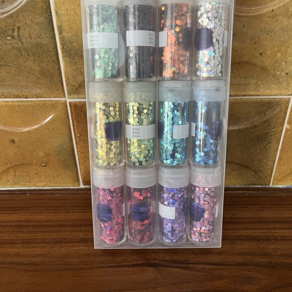 Martha Stewart Crafts Iridescent Hexagonal Glitter 12 Pc Set - Picture 8 of 8